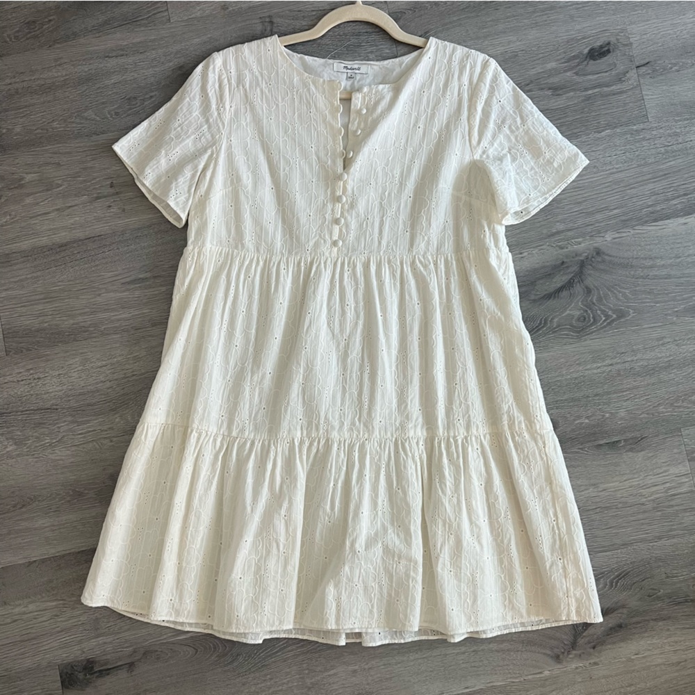 White eyelet madewell dress size M